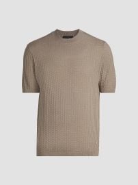 Emporio Armani Tonal Honeycomb Wool Crewneck Sweater | Saks Fifth Avenue at Saks Fifth Avenue